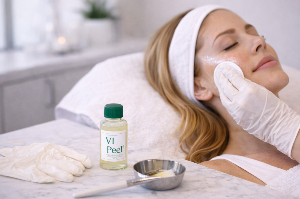 VI Peel application in a calm, professional setting