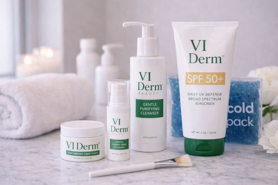 VI Peel aftercare products and guidance for best results
